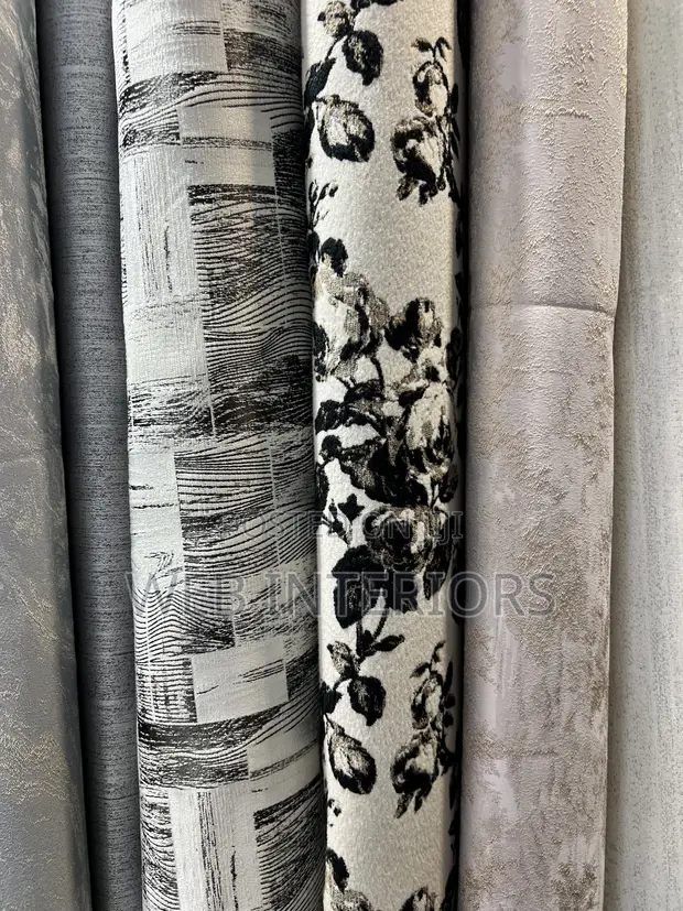 Black and White Heavy Material Curtains (Per Meter) - 1