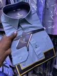 Men's CAVANNA Long Sleeve Office Shirt - Sky Blue - 2