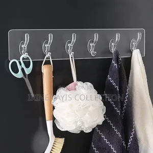 6-Hook Self-Adhesive Wall Hook Strip