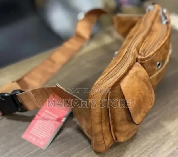 Multi-Pocket Faux Leather Waist Chest Bag - 1
