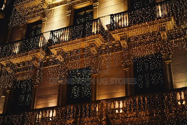 3x3m Warm White LED Curtain Christmas Lights - 1