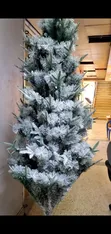 7ft Snow White Flocked Christmas Tree with Decorations - 3