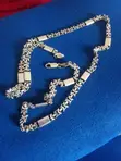 Men's Solid 925 Sterling Silver Byzantine & Bar Link Chain - 3