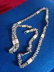 Men's Solid 925 Sterling Silver Byzantine & Bar Link Chain - 4