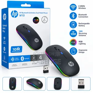 HP W10 Dual Bluetooth & Wireless Rechargeable Mouse with RGB