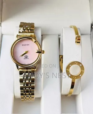 Gucci All Golden Watch for Ladies with Bangle