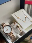 Rose Gold Movado-Style Ladies Watch Set - 3
