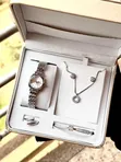 Elegant Rose-Gold Women's Watch, Bracelet, Ring Gift Set - 4