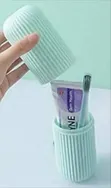 Portable Capsule Travel Toothbrush and Toothpaste Case - 1