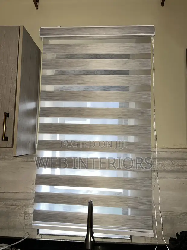 Light Grey Zebra Blinds - 1