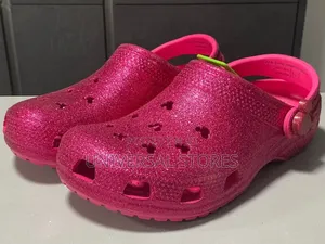 Hot Pink Glitter Crocs Classic Clogs