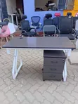 Brand New Office Table with Metallic Frame and Wooden Top - 2