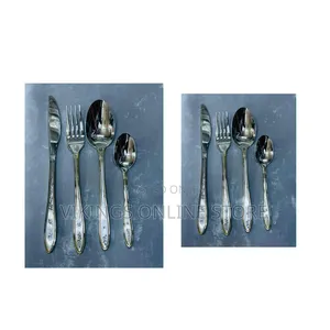 Stainless Steel Flatware Set with Floral Accent