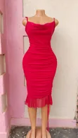 Elegant Hot Pink Ruched Bodycon Mini Dress - 1