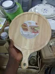 Round Wooden Pizza Serving Plate - 2