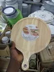 Round Wooden Pizza Serving Plate - 3