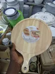 Round Wooden Pizza Serving Plate - 4