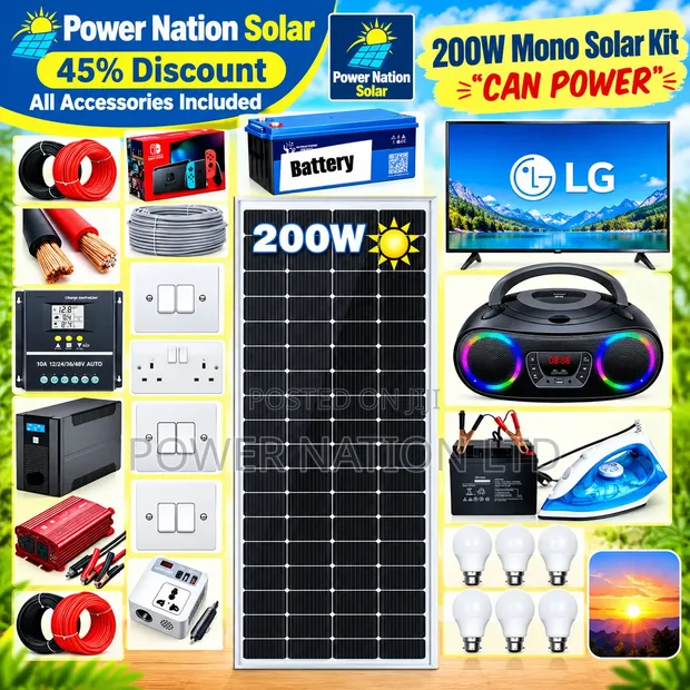 200W Massive Clean Energy Solar System Full Kit - 1