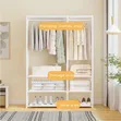 Minimalist Metal Clothes Rack with Storage Shelves - 2