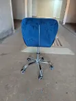 Brand New Blue Fabric Stool - Adjustable & Movable - 3