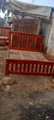 5x6 Shiny Brown Bed Frame - 1