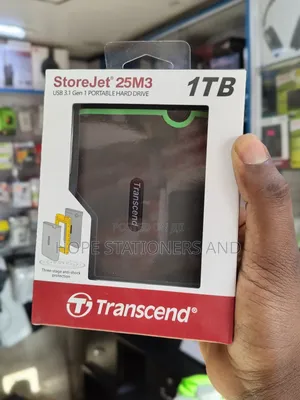 1TB Transcend External Hard Drive - USB 3.1
