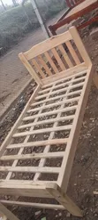 3x6 Plain Wooden Varnished Bed - 1