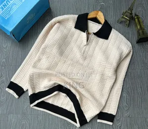 Men's Quarter-Zip Cable Knit Polo Sweater