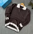 Men's Quarter-Zip Cable Knit Polo Sweater - 3