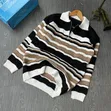 Striped Collared Half-Zip Sweaters - 1