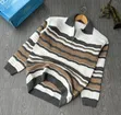 Striped Collared Half-Zip Sweaters - 2