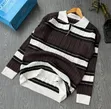 Striped Collared Half-Zip Sweaters - 3