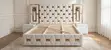 6x6 Luxury Royal Bed with Side Drawers - White & Gold - 2