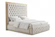 6x6 Luxury Royal Bed with Side Drawers - White & Gold - 4