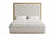 6x6 Luxury Royal Bed with Side Drawers - White & Gold - 5
