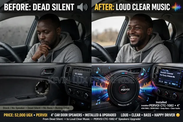 Car Speaker Pair - 4 Inch, 2-Way Design - 1