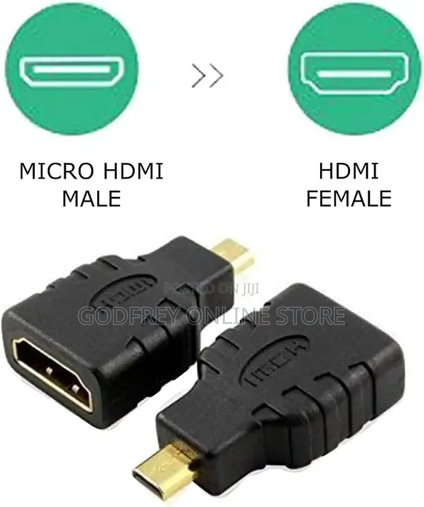 HDMI Adapter: Type-A to Micro Type-D, Black, 7cm - 1