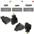 HDMI Adapter: Type-A to Micro Type-D, Black, 7cm - 2