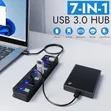 7-Port USB 3.0 Hub with Individual Switches - 2