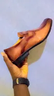 Brown Leather Slip Shoes - La Brand - 1