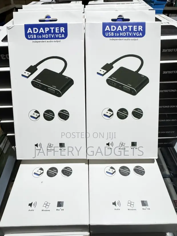 USB to HDMI + VGA Adapter with Audio Output - 1