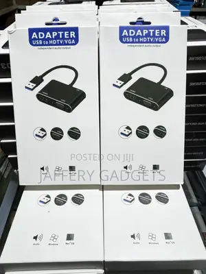 USB to HDMI + VGA Adapter with Audio Output
