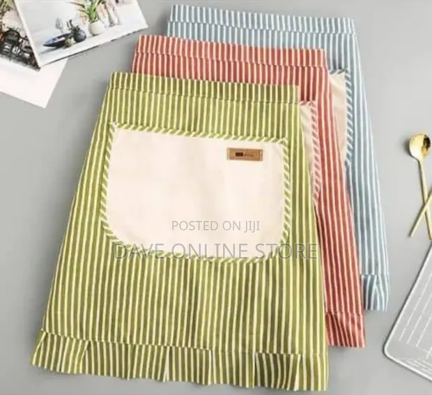 Half-Length Zipper Large Pocket Kitchen Cooking Apron - 1