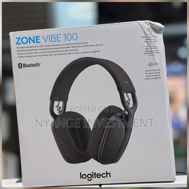 Logitech Zone Vibe 100 Wireless Over-Ear Headset - Black - 1
