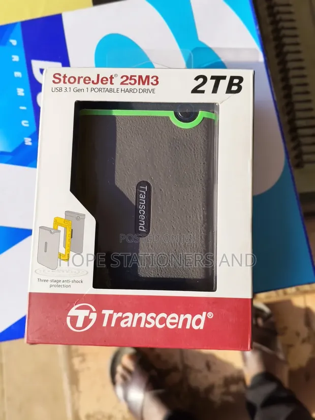 2TB Transcend External Hard Drive - USB 3.1 - 1