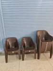 1pc Stackable Diamond Backrest Plastic Chairs - 1