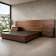 6x6 Wooden King Bed Frame with Storage - 2