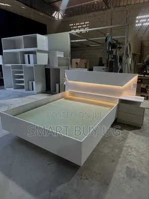 5x6 Wooden Double Bed Frame with Storage - White