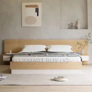Brand New 6x6 Wooden Bed Frame with Headboard - Brown