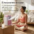 3-in-1 Mini Portable Air Cooler Fan with Humidifier & LED - 2